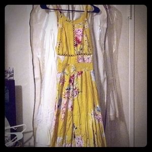 Yellow floral maxi dress